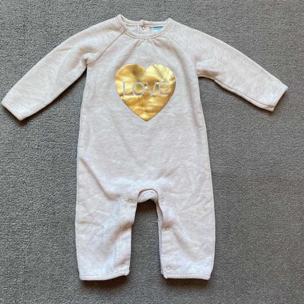 Old navy baby girl fleece lined jumpsuit size 3-6 Months